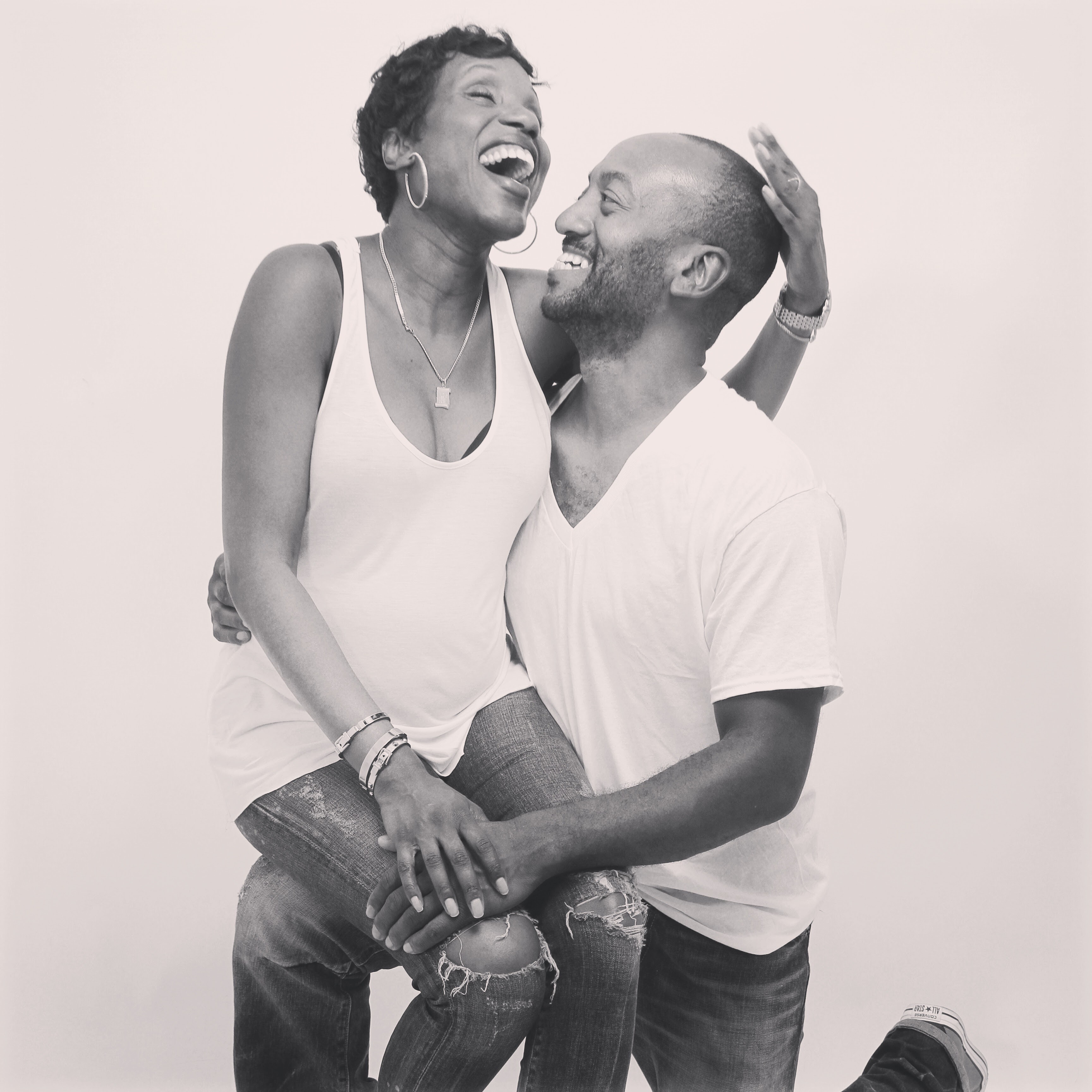 Beautiful couple laughing together